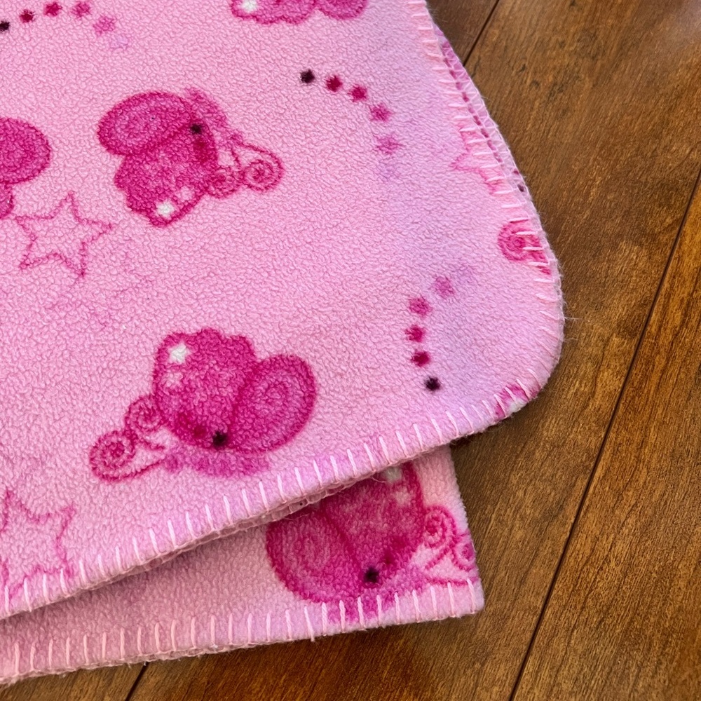Vintage•Limited Too•Butterflies & Stars Soft Plush Pink Graphic Throw Bl… - Picture 3 of 7